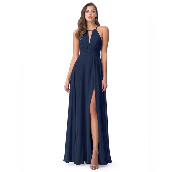 Azazie Evalleen Bridesmaid dress, A8, Dark Navy - Picture 1 of 7